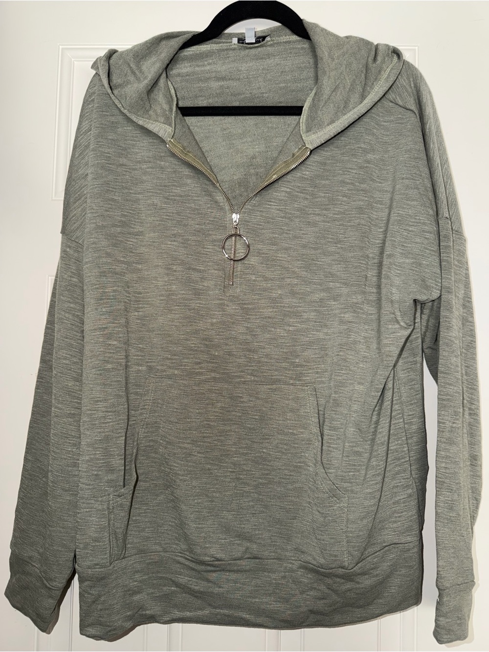 White Birch women’s Light Sage green 1/4 Zip Hoodie Sweater size XL
